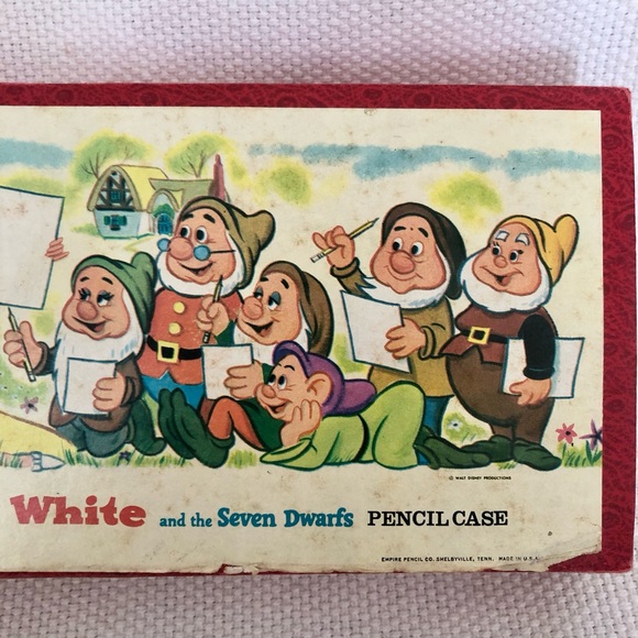 Snow White Seven Dwarfs Vintage Pencil Case Disney 60’s - Picture 3 of 13